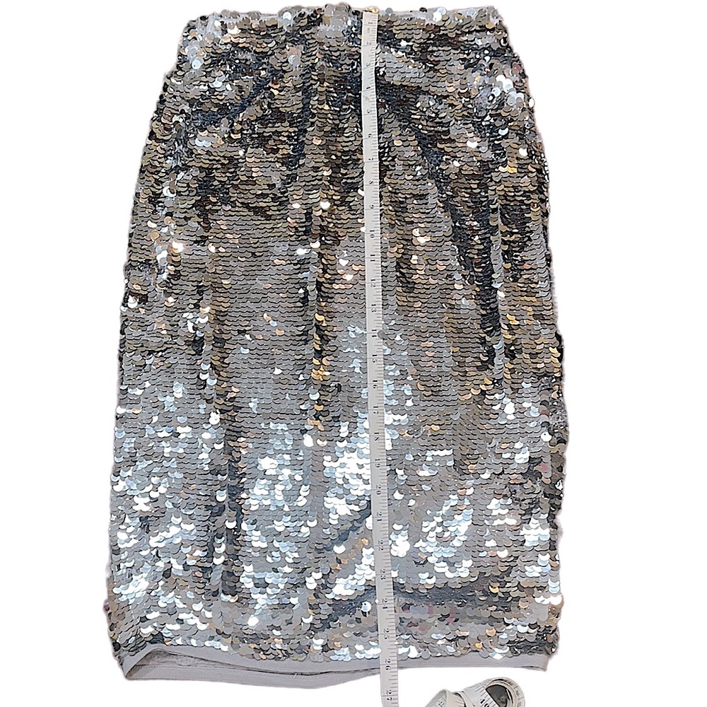 Halogen Silver Sequined Skirt SP - Picture 6 of 11